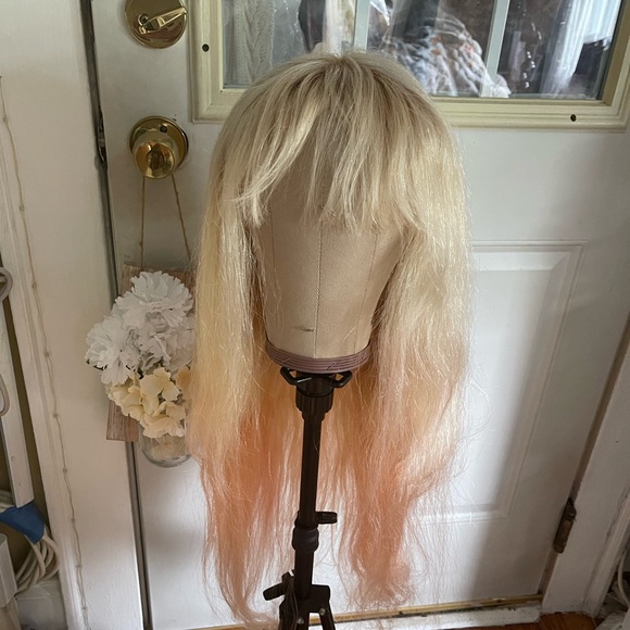 Blonde and Peach Ombré Wig - Picture 2 of 14